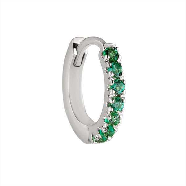 Original Pave Emerald Clicker Hoop - White Gold - HPO-C-EM-WG