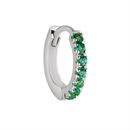 Original Pave Emerald Clicker Hoop - White Gold - HPO-C-EM-WG