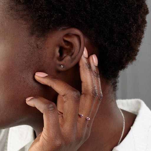Teeny Tiny January Birthstone Stud Earrings - Gold/Garnet - SPSEGBSGAR