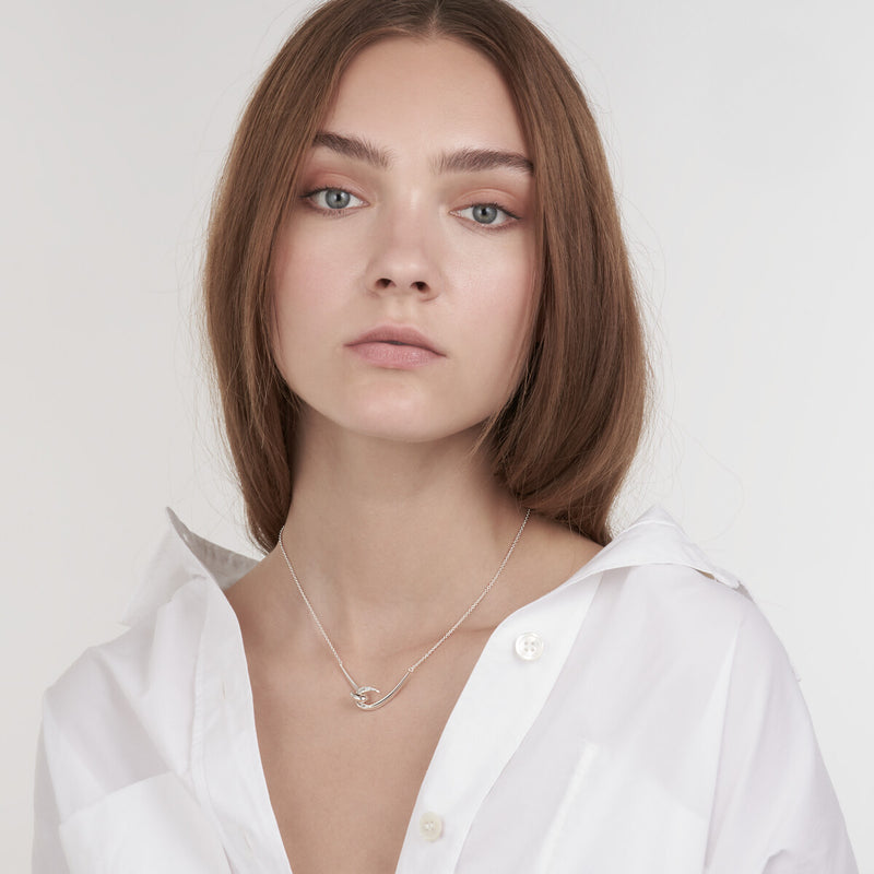 Hook Diamond Pendant - Silver - HT027.SSWHNOS