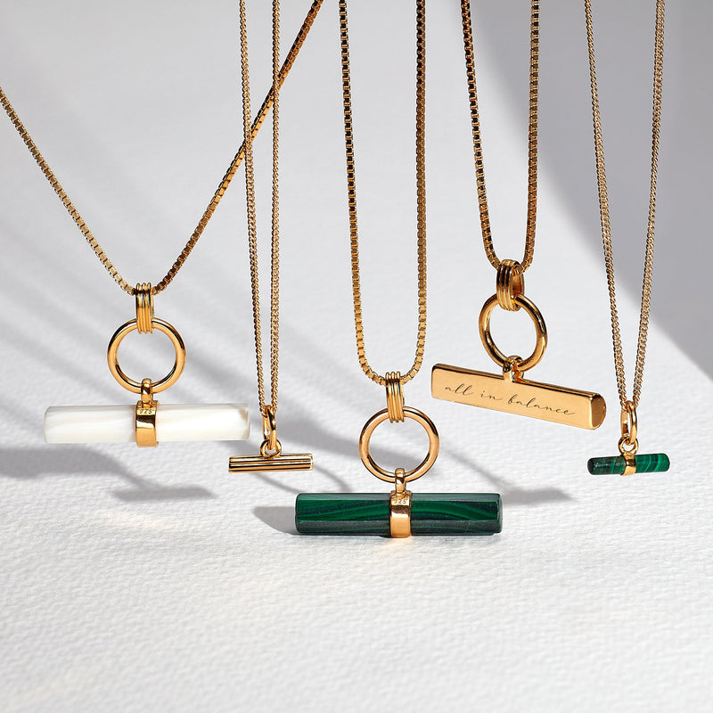 Mini T-Bar Necklace - Gold - TBN12GP