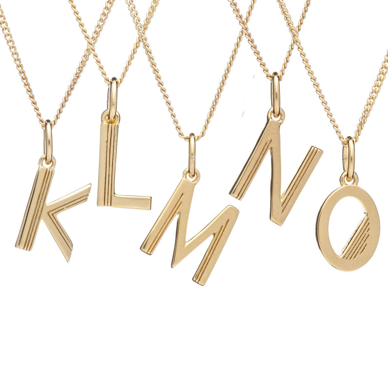 Art Deco Initial O Necklace - Gold - ALO1GP