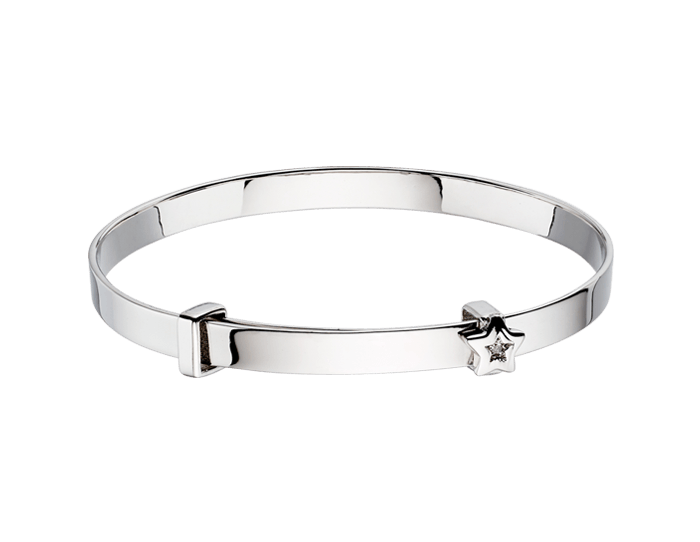 Inez Children's Diamond Bangle - Silver - LSB0006