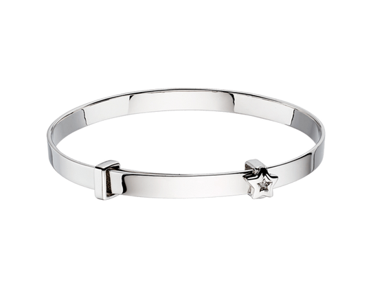 Inez Children's Diamond Bangle - Silver - LSB0006