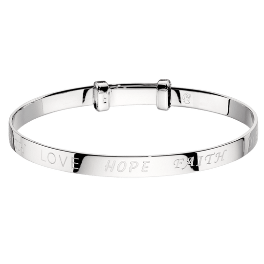 Faith Children's Bangle - Silver - LSB0026