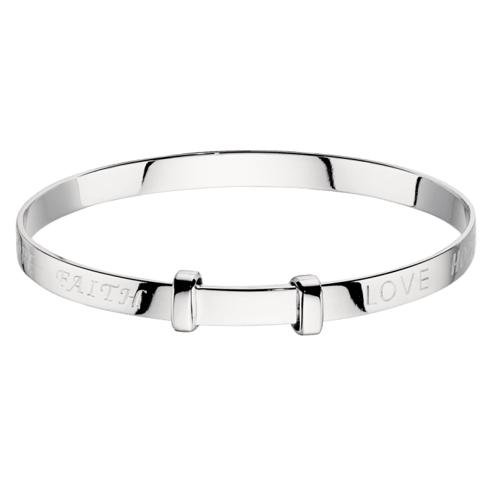 Faith Children's Bangle - Silver - LSB0026