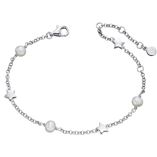 Anja Children's Pearl & Star Bracelet - Silver - LSB0038