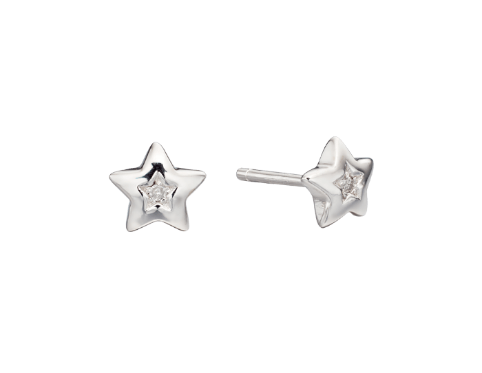 Noor Children's Diamond Stud Earrings - Silver - LSE0032