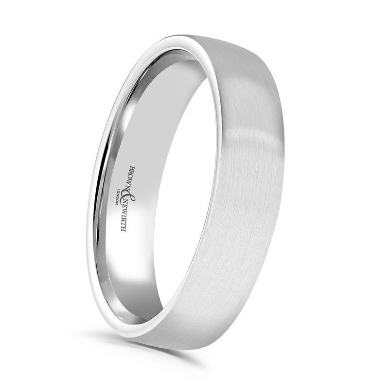Extensive 5mm Platinum Plain Gents Wedding Ring