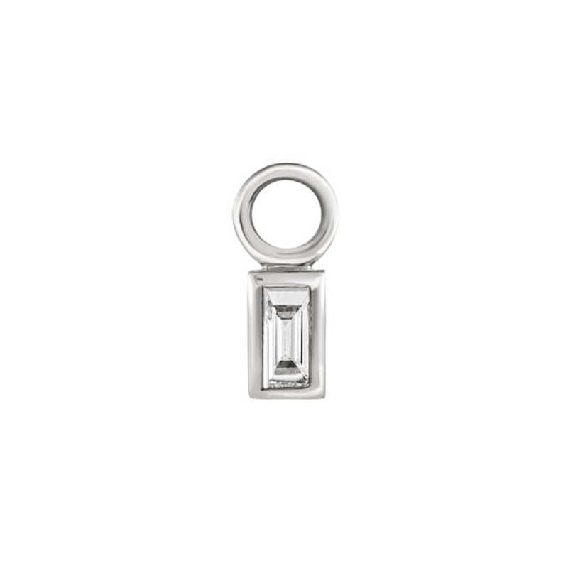 Mini Bezel Set Diamond Plaque - White Gold - MBAG-WD-WG