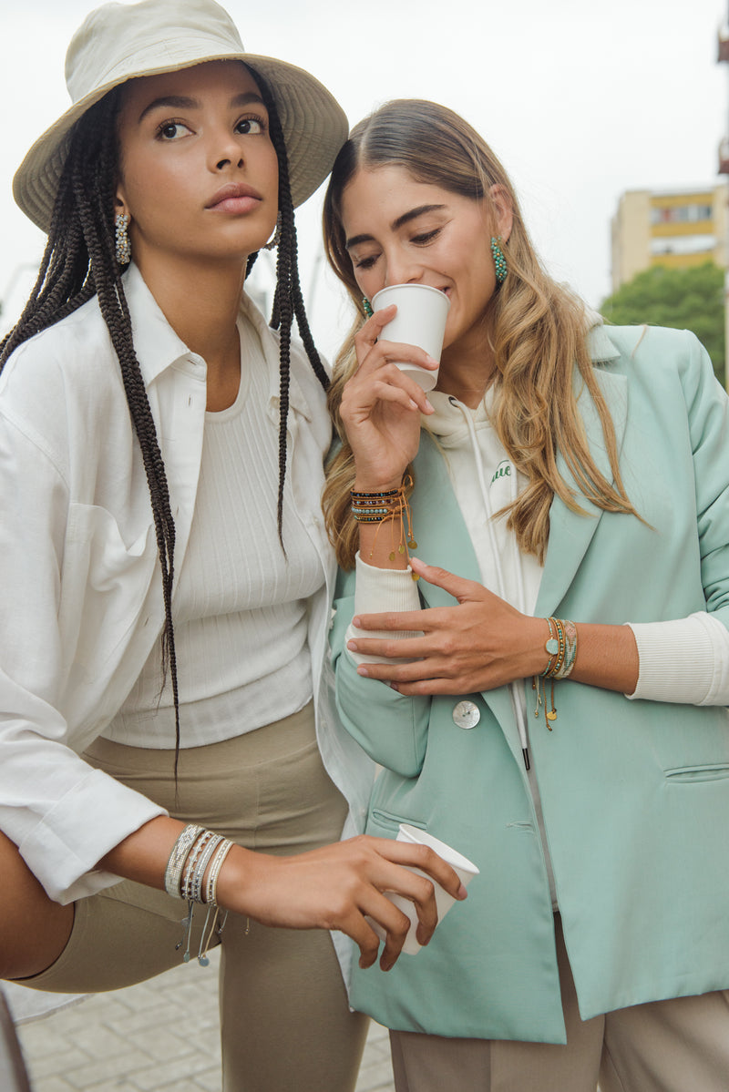 Blaze Bracelet - Cream/Silver - B-BE-S-10903