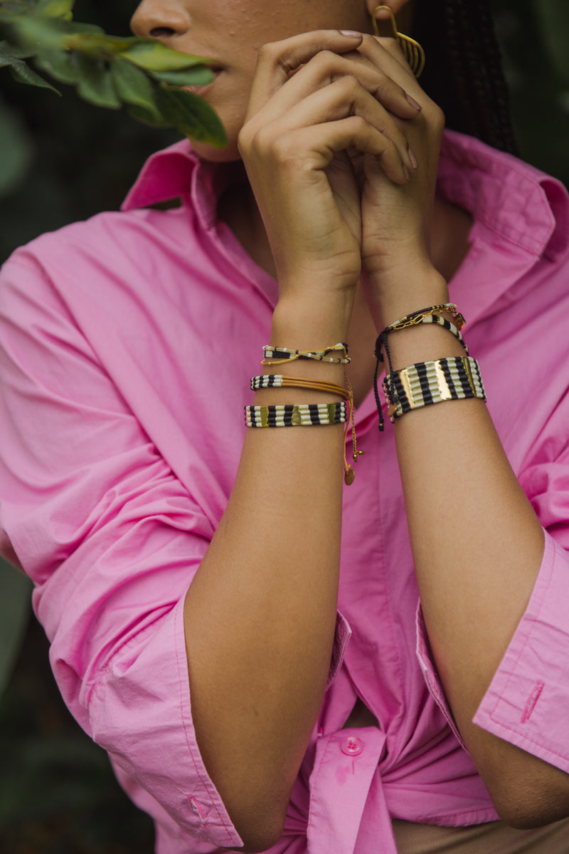 Maya Sight Bracelet - Black/White - B-BE-S-10877