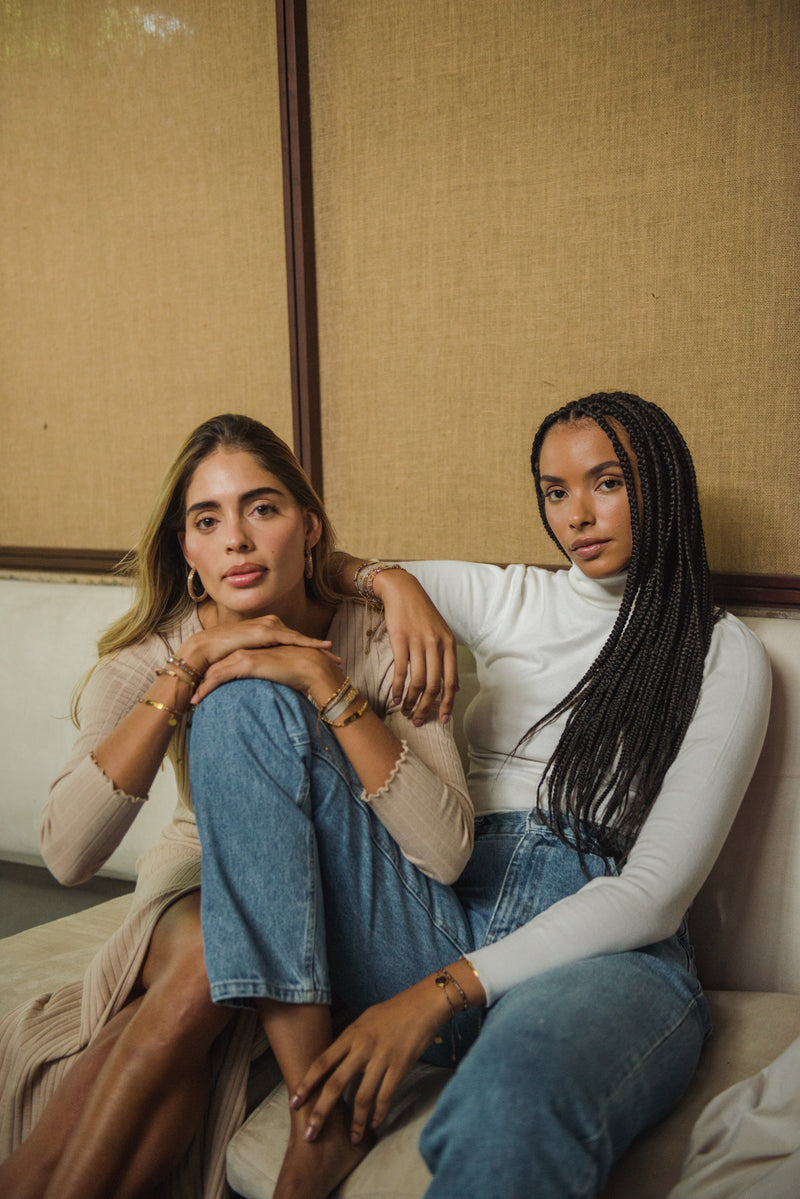 Maya Sight Bracelet - Cream/Metallic - B-BE-S-10876