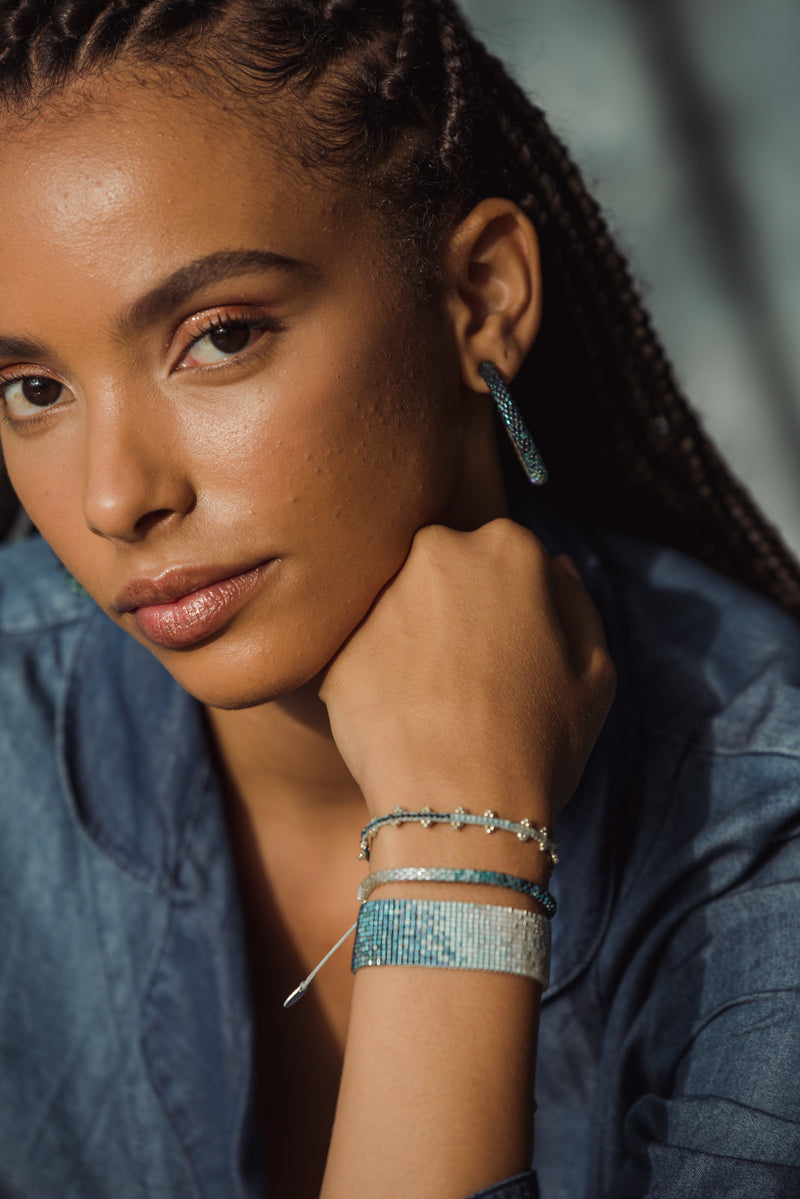 Shanty Bracelet - Silver/Green - BE-XS-10699