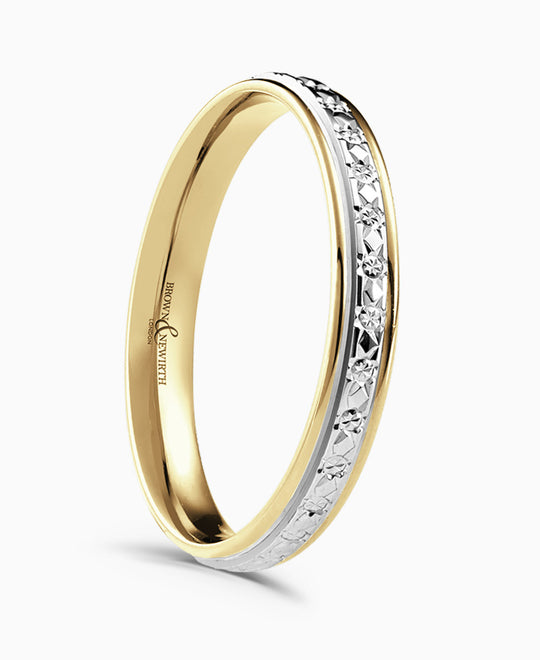 Sparkle 9ct Yellow/White Gold Ladies Wedding Ring