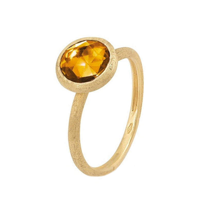 Jaipur Yellow Quartz Ring, Size 55 - Gold - AB632-QG01-Y