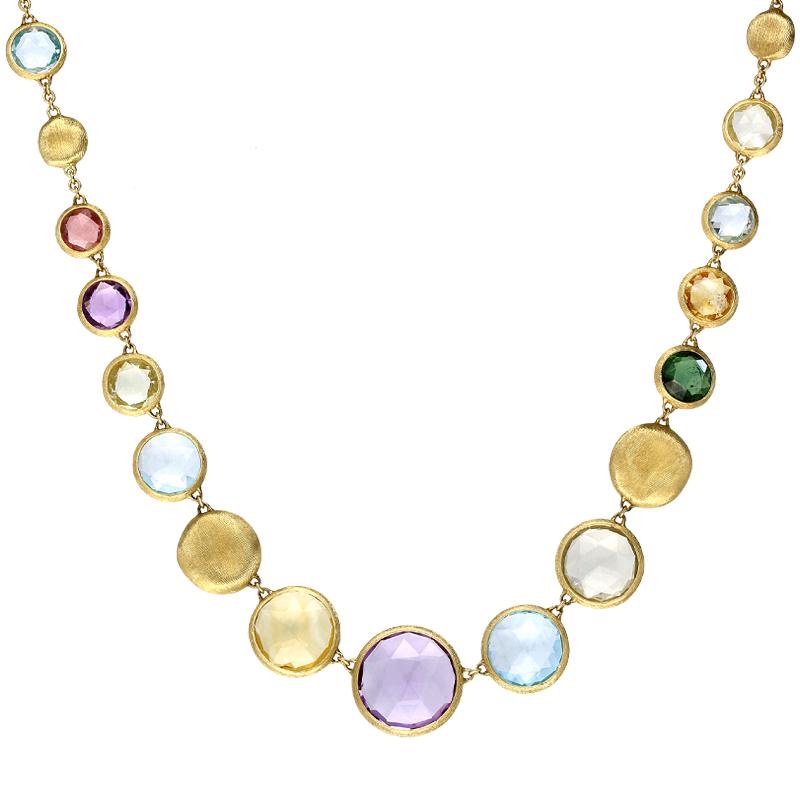 Jaipur Mixed Gemstone Necklace - Gold - CB2160-MIX01-Y