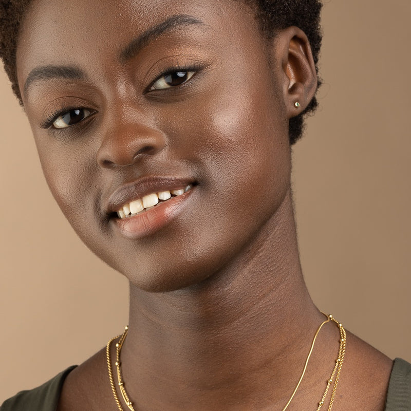 Teeny Tiny May Birthstone Stud Earrings - Gold/Emerald - SPSEGBSEME