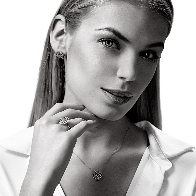 Cascade Mini Stud Earrings - Black ~ CAS-925B-204-CZ00