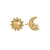 Moon & Sun Stud Earrings - Gold - GEST3301