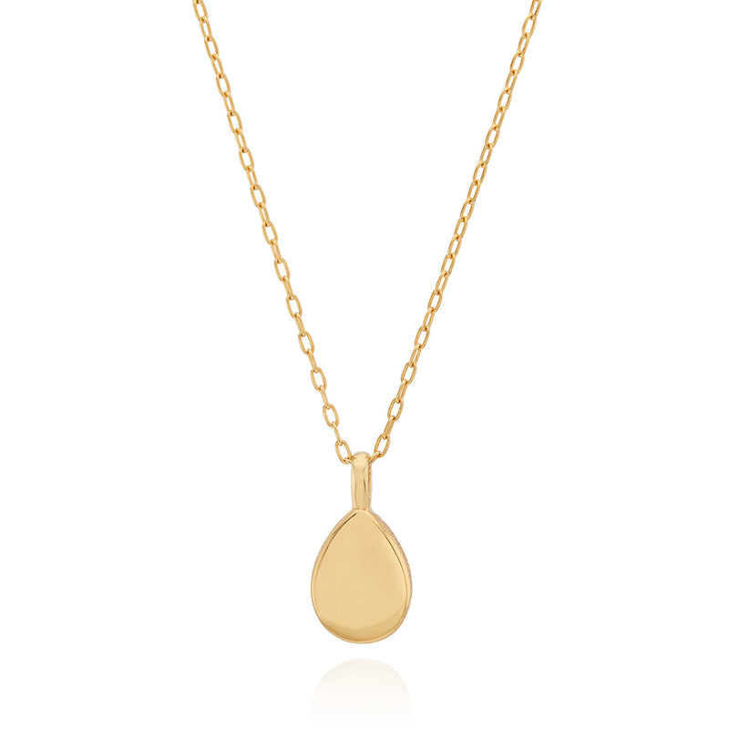 Medium Amazonite Drop Pendant Necklace - Gold - NK10390-GAMAZ