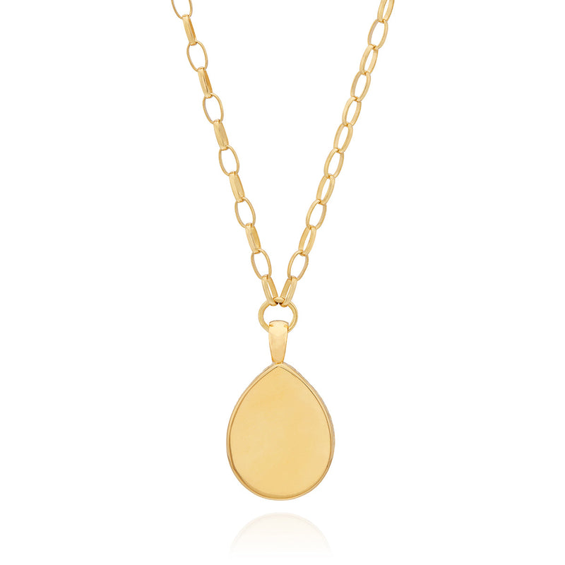 Large Amazonite Drop Pendant - Gold - NK10391-GAMAZ