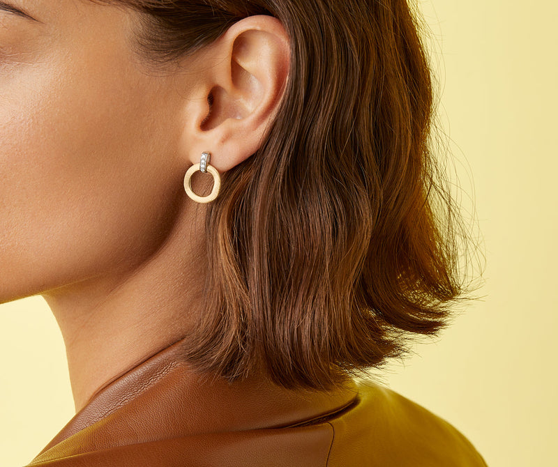 Jaipur Diamond Stud Earrings - Gold - OB1758-B-YW