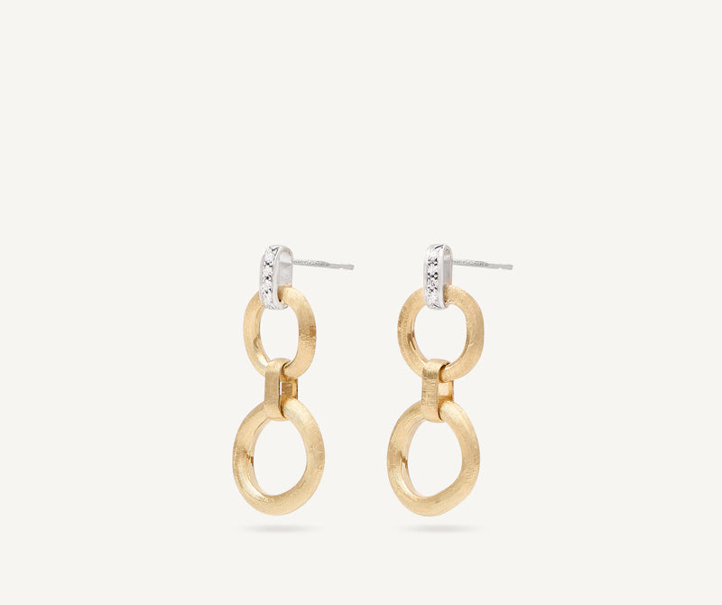 Jaipur Double Drop Diamond Earrings - Gold - OB1759-B-YW