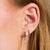 Baguette Charm Hoop Earrings - Silver/Pink - SPS-427