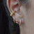 Teardrop Huggie Hoop Earrings - Silver/Pink - SPS-90