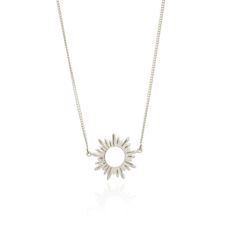 Mini Electric Goddess Sun Necklace - Silver - SNN2S