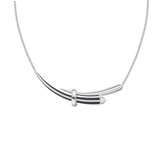 Sabre Deco Horizontal Necklace - Silver - SA079.SSBKNOS