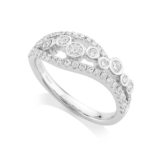 Platinum Diamond Bubble Ring - 0.65ct