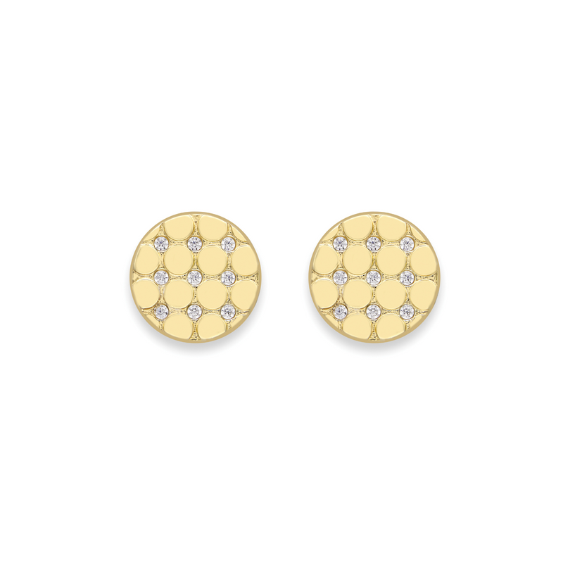 Circle Stud Earrings - 9ct Yellow Gold