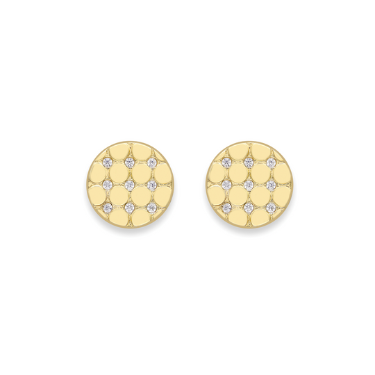 Circle Stud Earrings - 9ct Yellow Gold