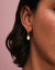 White Agate Oval Charm Earrings - Gold - ER10396-GWHA