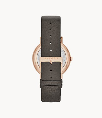 Signatur Charcoal Leather Ladies Watch