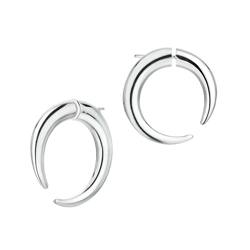 Talon Large Hoop Earrings - Silver - QU041.SSNAEOS