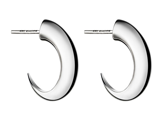 Talon Cat Claw Medium Hoop Earrings - Silver - SA015.SSNAEOS