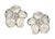 Cherry Blossom Flower Stud Diamond Earrings, Large - Silver - CB014.SSWHEOS