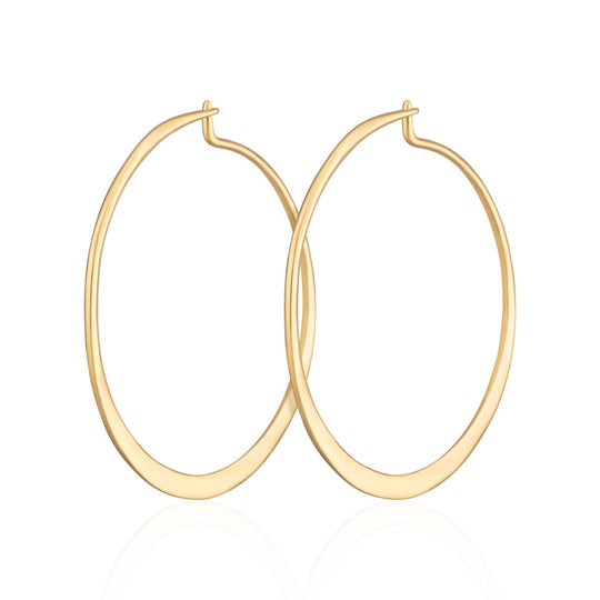 Flat Hoop Earrings - Gold - SPESGS122