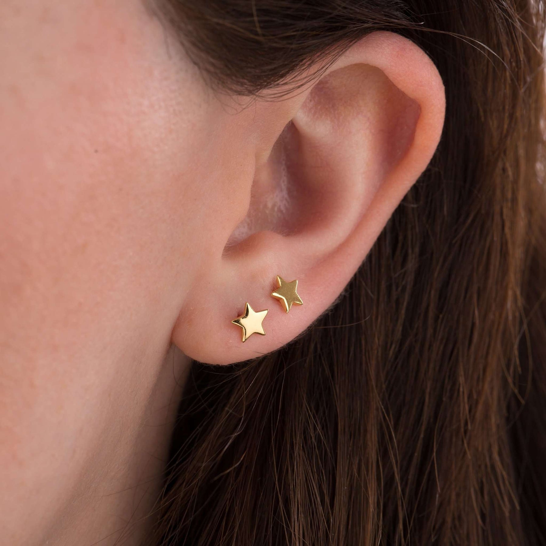 Small gold star earrings sale