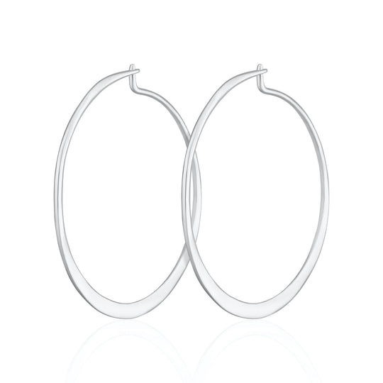 Flat Hoop Earrings - Silver - SPESSS122