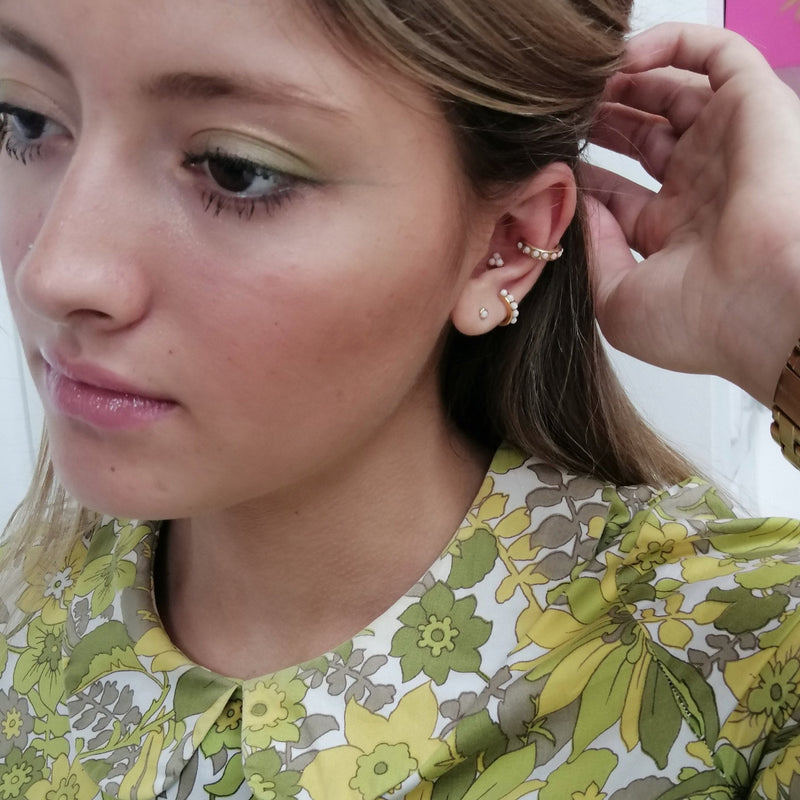 Opal Set of 3 Earrings - Gold - SPG-108-139-252