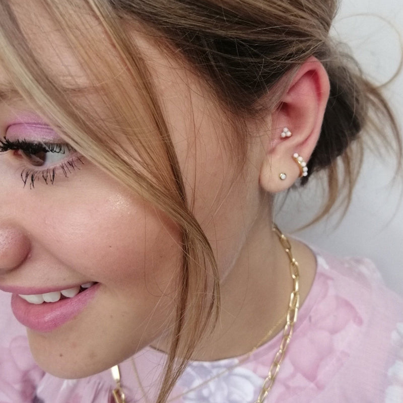 Opal Set of 3 Earrings - Gold - SPG-108-139-252