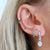 Teeny Tiny Green Stud Earrings - Silver - SPS-384