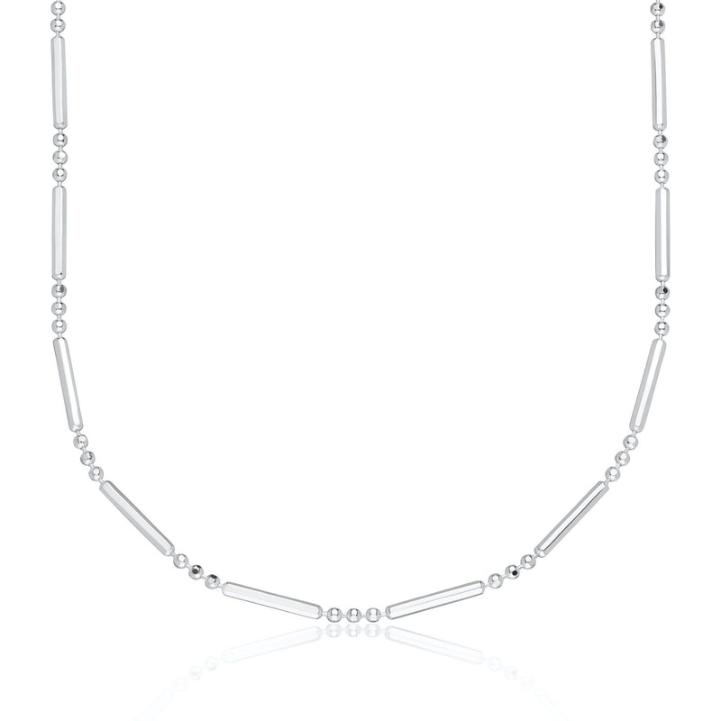 Bamboo Chain Choker - Silver - SPS-305