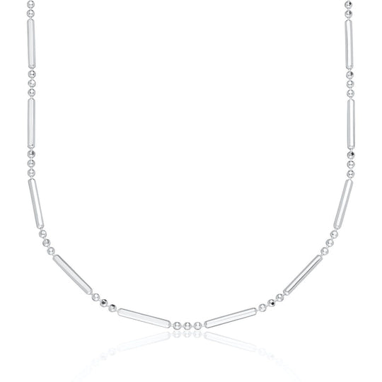 Bamboo Chain Choker - Silver - SPS-305