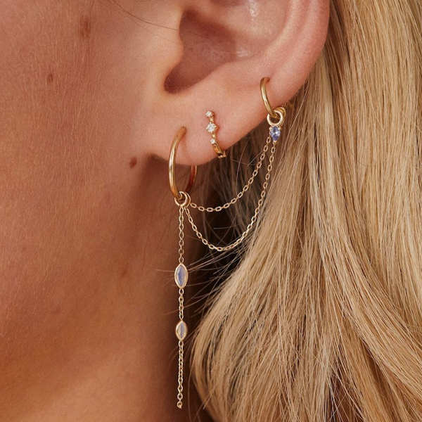 Small Double Add On Chain Plaque - White Gold - CAO-S-DBL-WG