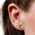 Celestial Set of 3 Single Stud Earrings - Silver - SPESSS24-25-26